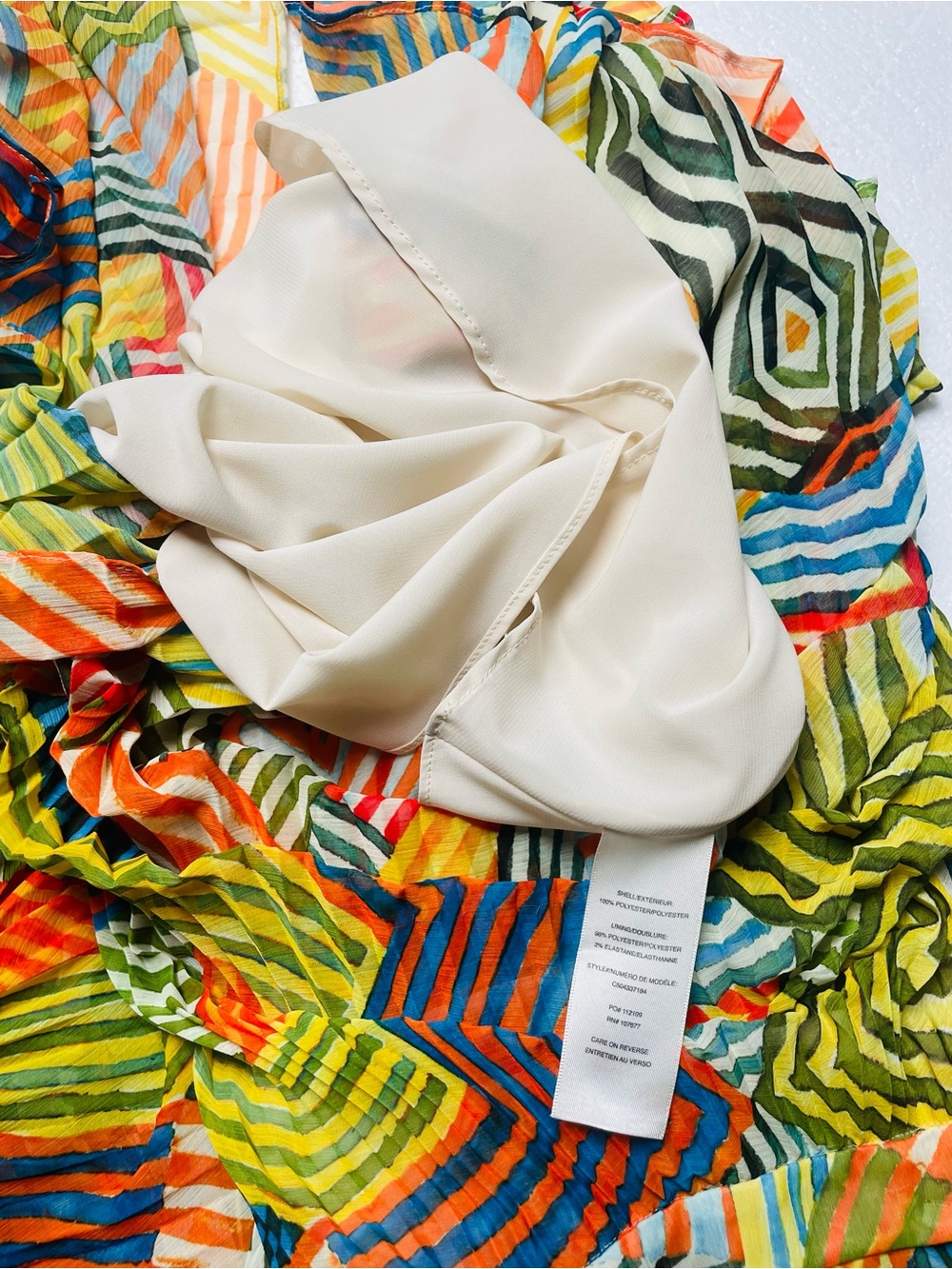 Alice + Olivia Skirt Shannon Rare Pleated Maxi Skirt Geometric Multicolor - Picture 9 of 9